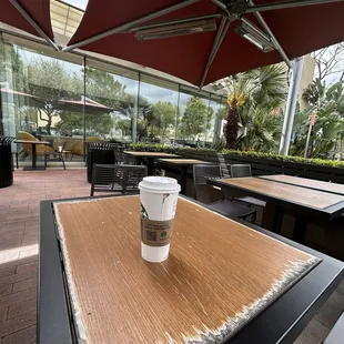 Patio area at this location, lots of space and shade.