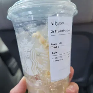 A grande cup full of ice