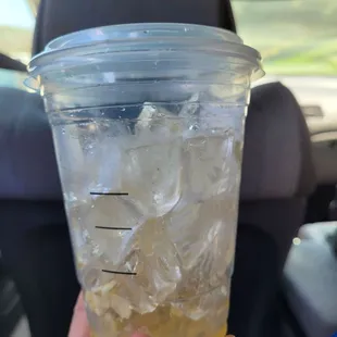A grande cup full of ice - annoyed
