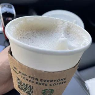 Your cup is only half full always! Even if you ask for no foam. They profit and you get half of what you asked for. Wrong.