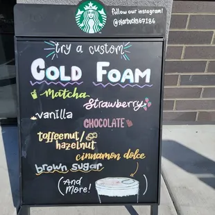 Try some tasty cold foam on any beverage if your choice!
