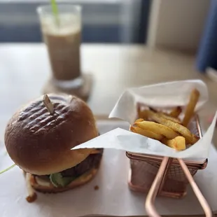 Banh Mi Burger (grass fed beef) with fries