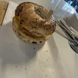 Steak and Eggs " Bagel Sandwich