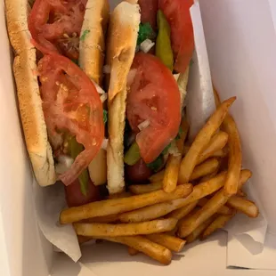 Chicago dog special w drink $10.00