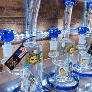 STARDUST Smoke,Vape, Cigar Hookah 
8200 S Maryland Pkwy
Las Vegas, NV 89123
(702) 444-0999
Rick and Morty Water Pipes
Made in USA