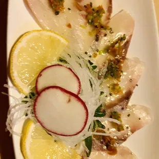 Truffle pompano sashimi app