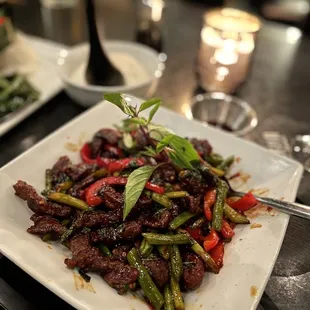 Thai Spicy Beef wtih Basil so good!