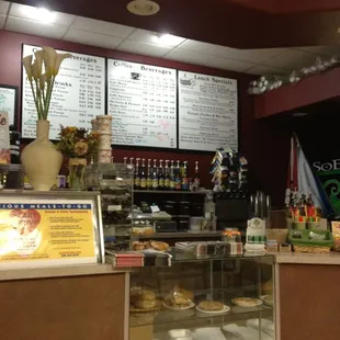 the counter and menu