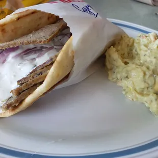 Gyro with potato salad