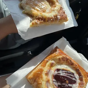 Apple pie Danish and raspberry Danish