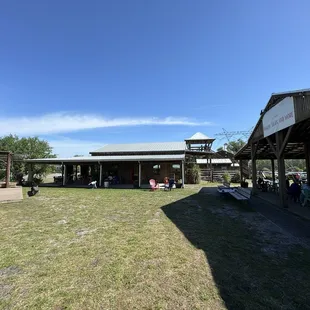 Rear of barn (bar) backs up to live music stage