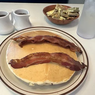 Short stack with bacon and duck butter