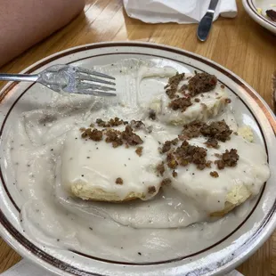 Biscuits and Gravy! (That my mom was eating currently lol)