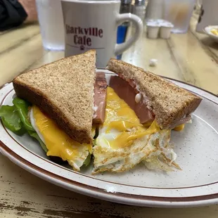 Bologna sandwich with egg, cheese, lettuce, tomato.....amazing!