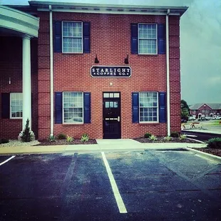 the front of the building