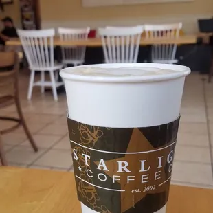 16oz Log Cabin latte (maple syrup and cinnamon)