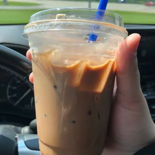Iced mocha with oat milk