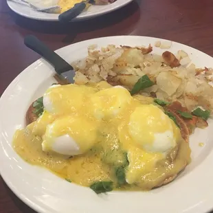 Country Benedict and Two Eggs with Ham