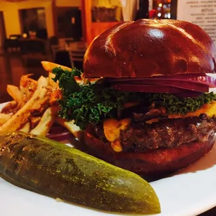 Cheese burger &amp; homemade fries