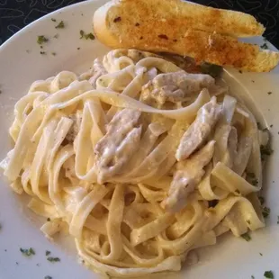 Chicken Alfredo lunch special. $4.99