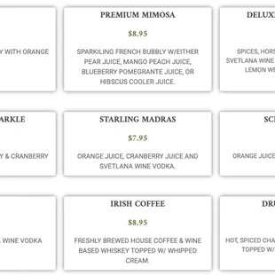 Cocktail Menu