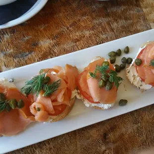 Smoked Salmon Capers Crostini