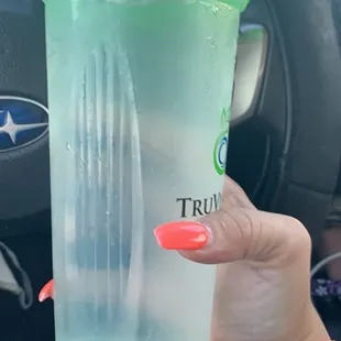 My shaker cup filled with the expensive ice and water....