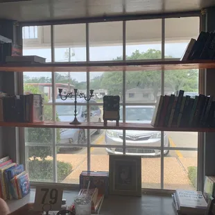 Adorable little book book in the side seating area