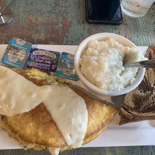 NOLA omelette: holy crud this was incredible!!! How did I just find out today that breakfast is served all day long?!!
