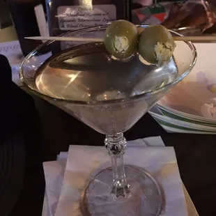 Dirty Martini with Blue Cheese Olives!  Not exactly pre-game but....