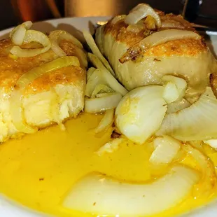 GIGANTIC potato &amp; cheese pierogis.  These might just be the best pierogis I've ever had.