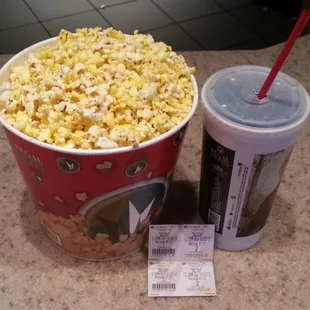 Our combo was $2. off with an Entertainment Book coupon, but our coupon for the movie ticket is not valid during matinee hours.