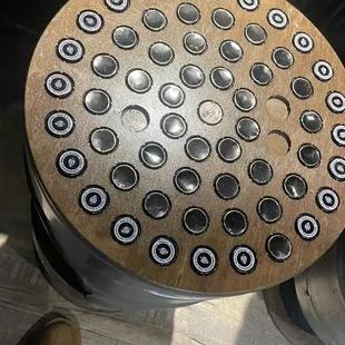 a table made from a beer barrel