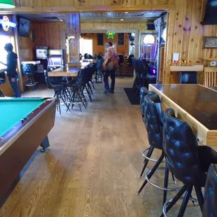 Looking towards the front - from the back room with the pool tables.