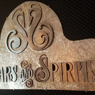 Metal Logo in Grand Room