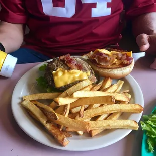 Bacon Cheeseburger. Simple and tasty, especially after a day on the field.