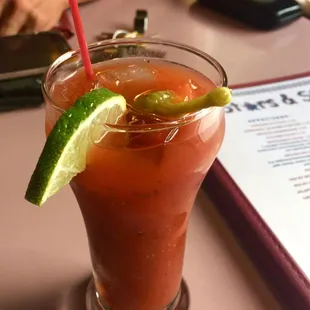 Bloody Mary! Quite small but absolutely full of flavor, and booze!