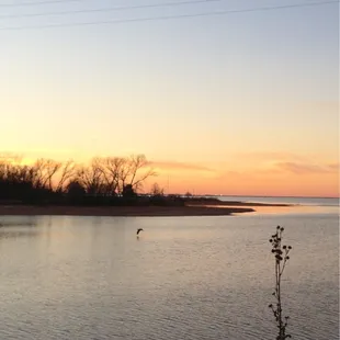Sun setting over the lake is so picturesque.