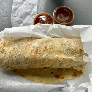 Breakfast burrito that weighed a few pounds