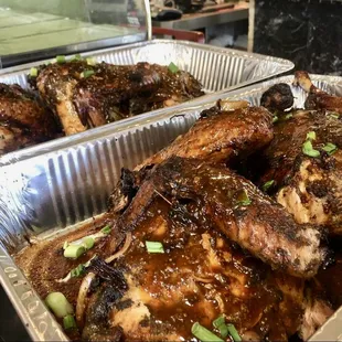 chicken wings and fried chicken, food