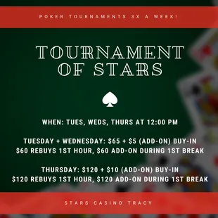 Poker Tournaments Starting 6/6/23!