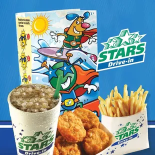 chicken nuggies and a drink