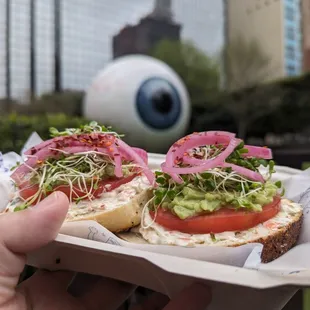 Millennial Falcon. Everything bagel and veggie shmear.