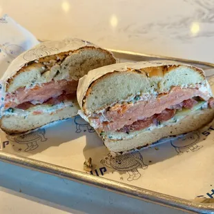 Supernova Lox with garden Veggie Schmear