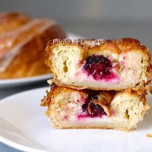 Seasonal Raspberry with Passion Fruit Cream Kouign Amann ($5)