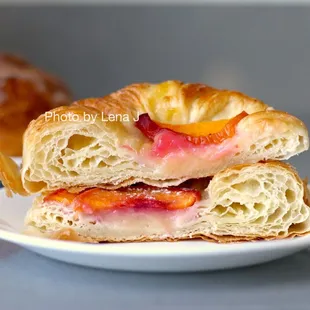 Inside of Seasonal Peach and Vanilla Cream Danish - peach is great, but the danish itself is so-so