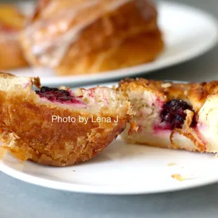 Seasonal Raspberry with Passion Fruit Cream Kouign Amann ($5)
