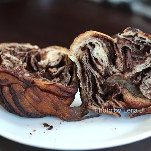 Inside of Chocolate Babka ($5) - tasty! Not too sweet, deeply chocolatey.
