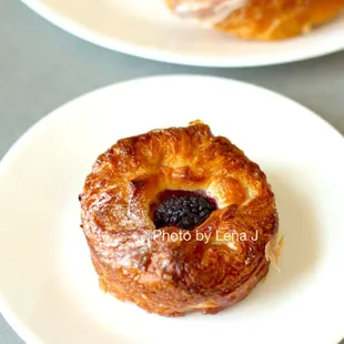 Seasonal Raspberry with Passion Fruit Cream Kouign Amann ($5) - tasty; I like the caramelized bottom.