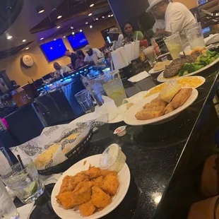 Bar seats!! Catfish Bites Mac N Cheese Porterhouse Dinner
